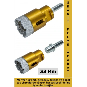 Ev Atölye İnşaat Yüksek Sert Hızlı Delme Seramik Fayans Doğal Taş Mermer Granit Delme Aparatı 33 Mm