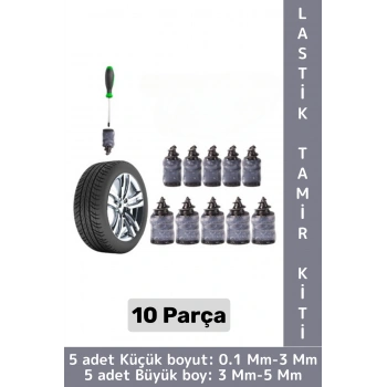 Kompakt Motosiklet Otomobil Acil Durum Tamirat Lastik Tamir Kiti Kauçuk 0.1-5 Mm Vida Seti 10 Parça