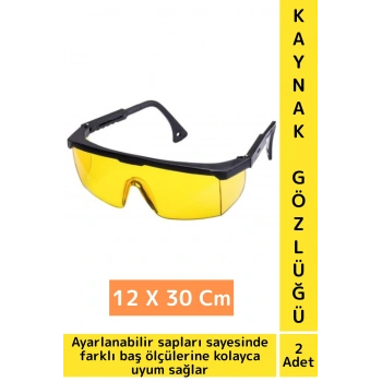 Premium Dayanıklı Atölye Endüstriyel Hafif Ayarlanır Geniş Görüş Açılı Çapak Kaynak Gözlüğü 2 Adet