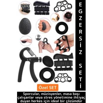 Ev Ofis Fizyoterapi Stres Yönetimi Antrenman El Parmak Güçlendirici Egzersiz 5 Parça Premium Set