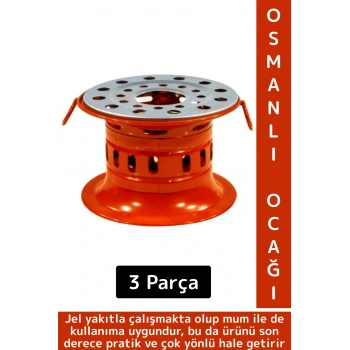 Portatif Balkon Bahçe Kamp Outdoor Jel Yakıt Mum Kullanım 4 Saat Yanma Süre Nostaljik Osmanlı Ocağı