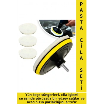 Premium Dayanıklı Araç Derin Temizlik Çizik Giderme Parlatma Oto Bakım Yün Keçe Araba Pasta Cila Set