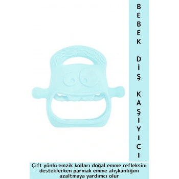 Gıda Sınıfı BPA Free Bebek Parmak Emme Alışkanlığı Azaltan Masaj Etkili Yumuşak Silikon Diş Kaşıyıcı