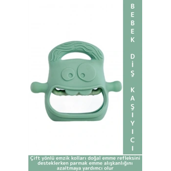 Gıda Sınıfı BPA Free Bebek Parmak Emme Alışkanlığı Azaltan Masaj Etkili Yumuşak Silikon Diş Kaşıyıcı