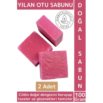 Doğal Saf Saç Cilt Vücut Cilt Dengesi Koruyan Tazeleyen Gözenek Temizleyen Yılan Otu Sabunu 2 Adet