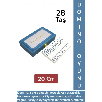 Premium Yüksek Kaliteli Eğlenceli Strateji Beceri Gelişimi Masa Oyunu Şık Deri Kutulu DOMİNO OYUNU