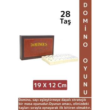 Premium Yüksek Kaliteli Eğlenceli Strateji Beceri Gelişimi Masa Oyunu Deri Kutulu DOMİNO OYUNU