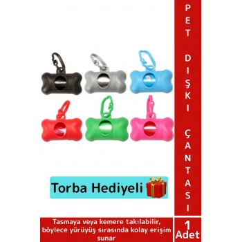 Evcil Hayvan Tasma Kemer Asılabilir Pratik Kedi Köpek Hijyenik Dışkı Poşet Çanta 15li Poşet Hediye