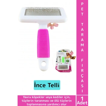 Evcil Hayvan Hijyenik Tüy Toplama Bakım Temizlik Küçük Irk Köpek Kedi İnce Telli Tarama Fırçası