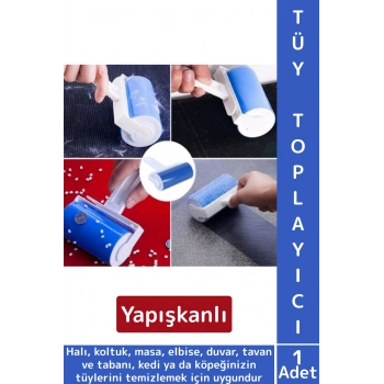 Uzun Ömürlü Pratik Kolay Temizlik Halı Koltuk Evcil Hayvan Kedi Köpek Kıl Tüy Kir Toz Toplama Rulosu