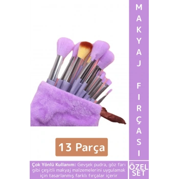 Premium Göz Farı Gevşek Pudra Cilt Bakım Yumuşak Kıllı Hızlı Kuruyan Şık Makyaj Fırçası Seti 13 Prça