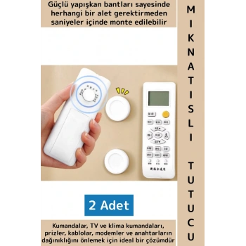 Kendinden Yapışkanlı Ev Ofis Kumanda Telefon Model Küçük Eşya Çok Amaçlı Mıknatıslı Tutucu 2 Adet