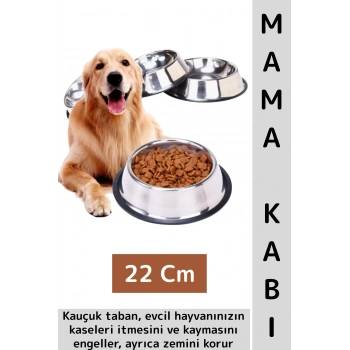 Premium Yüksek Kaliteli Dayanıklı Kaymaz Kauçuk Taban Evcil Hayvan Kedi Köpek Mama Su Kabı 22 Cm