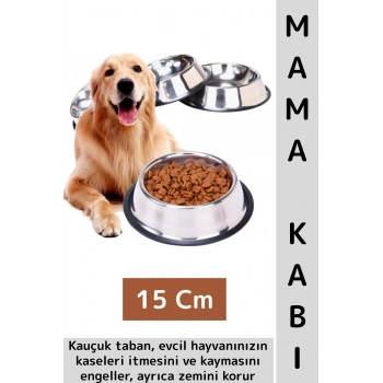 Premium Yüksek Kaliteli Dayanıklı Kaymaz Kauçuk Taban Evcil Hayvan Kedi Köpek Mama Su Kabı 15 Cm