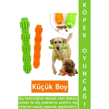 Evcil Hayvan Dayanıklı Diş Temizleme Masaj Etkili Mama Hazneli Köpek Isırma Oyuncağı Küçük Boy