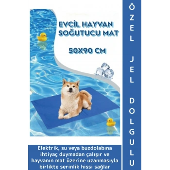Evcil Hayvan Kolay Temizlenir Hafif Kaymaz Özel Jel Dolgulu Kedi Köpek Soğutucu Yatak Mat 50 X 90 Cm