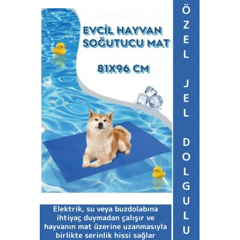 Evcil Hayvan Kolay Temizlenir Hafif Kaymaz Özel Jel Dolgulu Kedi Köpek Soğutucu Yatak Mat 81 X 96 Cm