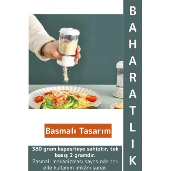 Kompakt Kolay Temizlenir Nem Önleyen Kapak Sistemi Ergonomik Tutuş Çok Şık Pratik Basmalı Baharatlık