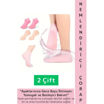 Kadın Ayak Bakım Güzelleştirici Sızdırmaz Yumuşak Elastik Silikon Jel Ayak Nemlendirici Çorap 2 Çift
