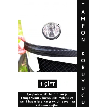 Kendinden Yapışkanlı Otomobil Çarpma Çizilme Önleyen Siyah Karbon Desenli Şık Araba Tampon Koruyucu