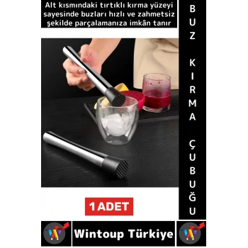 Uzun Ömürlü Ergonomik Tutuş İçecek Kokteyl Bar Meyve Ezme Tırtıklı Zahmetsiz Buz Kırma Çubuğu