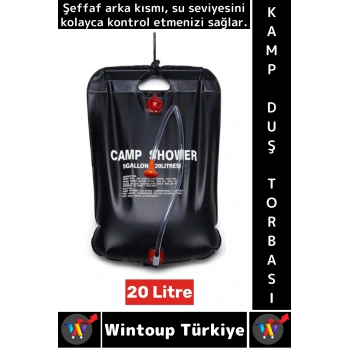 Yüksek Kalite PVC Outdoor Piknik Solar Isıtıcılı Şeffaf Arka Yüzey Pratik Kamp Duş Torbası 20 Litre