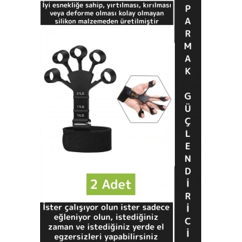 Premium Antrenman Kas El Bilek Kol Parmak Geliştirme Güçlendirme Esnek Silikon Direnç Lastiği 2 Adet