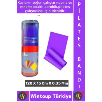 Uzun Ömürlü Fitness Aerobik Esneme Elastik Esnek Orta Sertlik Direnç Özel Kutulu Pilates Bandı