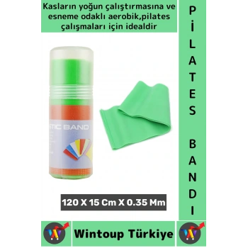 Uzun Ömürlü Fitness Aerobik Esneme Elastik Esnek Orta Sertlik Direnç Özel Kutulu Pilates Bandı