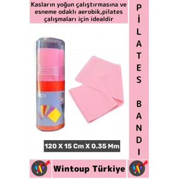 Uzun Ömürlü Fitness Aerobik Esneme Elastik Esnek Orta Sertlik Direnç Özel Kutulu Pilates Bandı