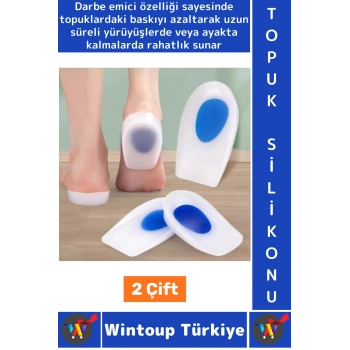 Gündelik Ayakta Duranlar İçin Baskı Azaltan Darbe Emici Rahat Silikon Topuk Konfor Ped Yastık 2 Çift