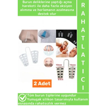 Özel Model Rahat Nefes Alıp Verme Horlama Azaltıcı Uyku Bozukluğu Önleyen Burun Delik Aparatı 2 Adet