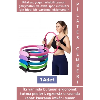 Dayanıklı Fitness Aerobik Bacak Kol Kalça Karın Kas Şekillendiren Güçlendiren Esnek Pilates Çemberi