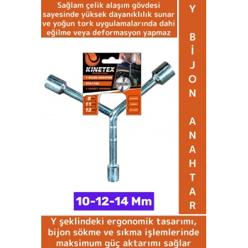 Yüksek Kaliteli Dayanıklı Oto Araç Bakım Motosiklet Bisiklet ATV 10-12-14 Mm Çelik Y Bijon Anahtar