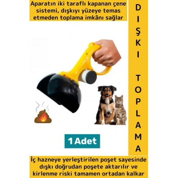 Premium Kolay Kullanım Kedi Köpek Pratik Hijyenik Poşet Hazneli Evcil Hayvan Dışkı Toplama Aparatı