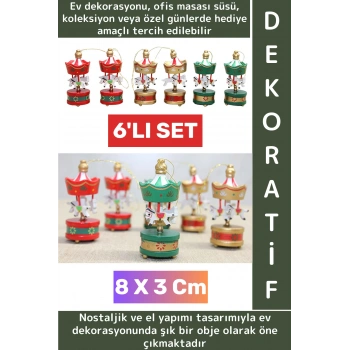 Premium Dekoratif Hediyelik Koleksiyon Ev Ofis Masa Üstü Süs Şık Ahşap Atlı Karınca 6lı Özel Set