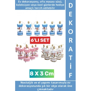 Özel Seri Dekoratif Hediyelik Koleksiyon Ev Ofis Masa Üstü Süs Şık Ahşap Atlı Karınca 6lı Özel Set