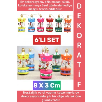 Özel Model Dekoratif Hediyelik Koleksiyon Ev Ofis Masa Üstü Süs Çok Şık Ahşap Atlı Karınca 6lı Set