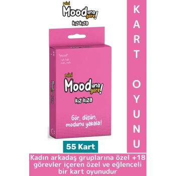 Eğlenceli Arkadaş Ortamı Sevgili Çift Parti İçki Kart Oyunu Mooduna Göre Mini-Kız Kıza 55 Kart
