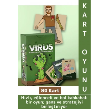 Yeni Sezon Eğlenceli Arkadaş Ortamı Aile Şans Komedi Strateji Beceri Geliştiren Oyun Virüs 80 Kart