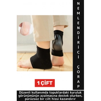Ergonomik Konforlu Kaymaz Ağrı Azaltan Esnek Silikon Çok Şık Unisex Nemlendirici Topuk Çorabı