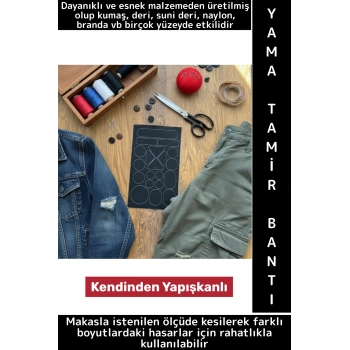 Kendinden Yapışkanlı Kumaş Suni Deri Naylon Çanta Mont Ayakkabı Otomobil Döşeme Yama Tamir Bantı Set