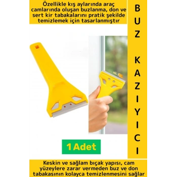 Ergonomik Kolay Tutuş Keskin Bıçaklı Otomobil Don Sert Kir Tabakası Cam Yapışkan Bant Buz Kazıyıcı