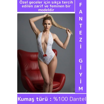 Özel Model Yılbaşı Sevgililer Günü Gündelik Gece Zarif Sexy Çok Şık Fantezi Kadın Dantelli Bodysuit