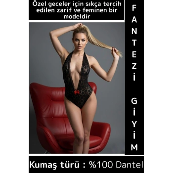 Özel Model Yılbaşı Sevgililer Günü Gündelik Gece Zarif Sexy Çok Şık Fantezi Kadın Dantelli Bodysuit