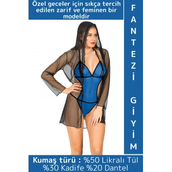 Özel Kreasyon Sevgililer Günü Gündelik Gecelik Sabahlık Zarif Sexy Şık Rahat Tül Kadın Fantezi Takım