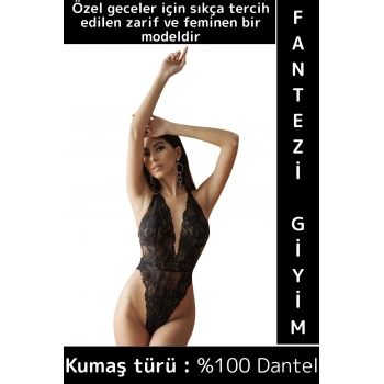Özel Kreasyon Yılbaşı Sevgililer Günü Gündelik Gece Zarif Sexy Şık Fantezi Kadın Dantelli Bodysuit