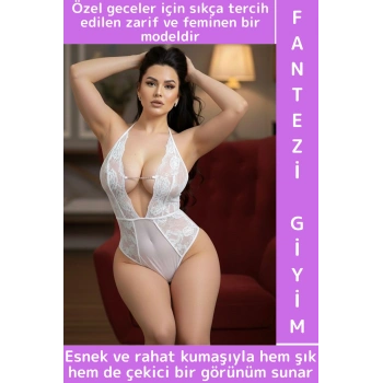 Yeni Model Yılbaşı Sevgililer Günü Hediye Sexy Fantezi Çok Şık Zarif Rahat Kadın Dantel Bodysuit