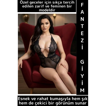 Yeni Model Yılbaşı Sevgililer Günü Hediye Sexy Fantezi Çok Şık Zarif Rahat Kadın Dantel Bodysuit