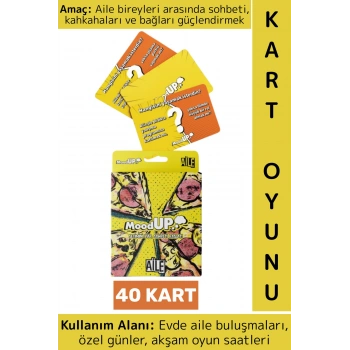 Eğlenceli Vakit Geçirme Bol Kahkaha Bağları Güçlendirme Soru Görev Oyunu 40 Kart-MoodUP Aile